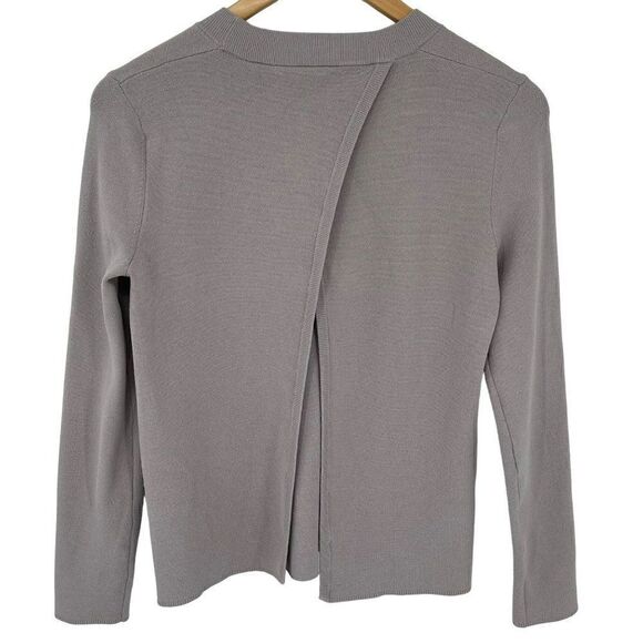 Babaton MacMurray Lilac Fog Kite Back Long Sleeve Crewneck Sweater Women Small - Picture 2 of 5